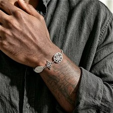 Witch Knot Male Bracelets Tetragrammaton Triple Protection Bracelet Virgin Mary  picture