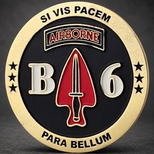 6th PSYOP Battalion Airborne Bravo Company B6 For Excellence Challenge Coin picture