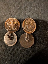Second World War US Navy officer uniform button cufflinks picture