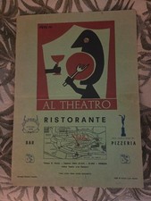 Vintage 1980 Menu from Al Theatro in Venice, Italy Striking Artwork + Daily Menu picture