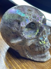 Aura Coated Sphalerite Skull Crystal Carving  picture
