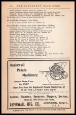 1907 Aspinwall Mfg Co. Jackson Michigan No. 3 Potato Planter Vintage Print Ad picture