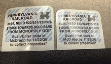 McDonalds Monopoly stickers - Pennsylvania Railroad picture