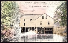 Postcard North Carolina NC Trenton 1909 Old Water Mill Hand Colored picture