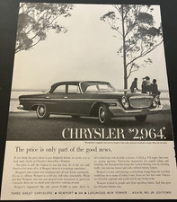 1962 Chrysler Newport Sedan - Vintage Original Print Ad / Garage Wall Art CLEAN picture