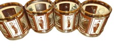 ✴️Set Of 4 GOLD RIM ROARING 20'S CLASSIC FILM GLASSES picture