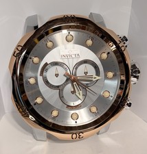 Invicta Wall Decor Venom Silver Tone Dial Rose Gold Bezel Large Wall Clock 33773 picture