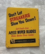 ANCO Wiper Vintage Tin Sign original 1956 Right Side of Cabinet Auto Advertising picture