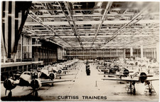WWII Curtiss-Wright Factory Postcard AT-9