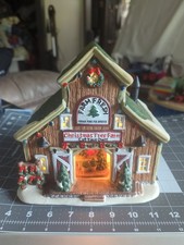 Country Charm Holiday Time Christmas Tree Farm Village House Green Barn  picture
