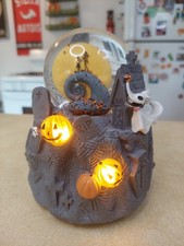 Vtg 1993 Disney Nightmare Before Christmas Musical Light Up Snow Globe WORKS picture