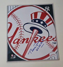 BOBBY RICHARDSON NEW YORK YANKEES AUTOGRAPHED 8 X 10 PHOTO FILE TEAM LOGO picture