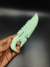 Rare Uniquie Chrysoprase Glass Knife,Handcrafted Chief Dagger,Obsidian 5.5-6