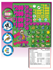 Pull Tickets - Chip Tickets - Pick Board - Big Spender - 3,390 ct picture