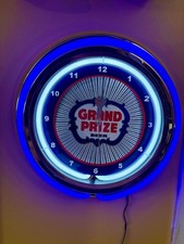 Grand Prize Texas Beer Bar Man Cave Neon Style LED Clock Advertising Sign picture