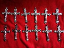 Lot of 12 CRUCIFIXES FOR ROSARIES Catholic Rosary parts prayer beads Holy Mary picture