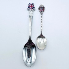 Vintage England Union Jack & Frankfurt Germany Souvenir Spoons BMC Sheffield Lot picture