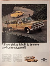 1969 Gold and Yellow Chevy Pickup Truck Vintage Folio Auto Car Print Ad picture