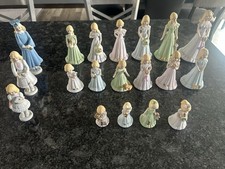 Enesco Growing Up Birthday Girls Ceramic Figurines 20pcs Mixed Lot 1981/1983 picture
