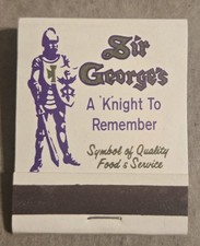Sir George’s Restaurants Knight To Remember Vtg Unused Matchbook Arizona K72 picture