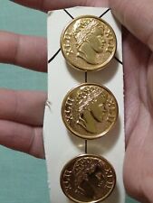 VTG RARE ROME XLII Gold LARGE NONY NEW YORK FANCY Button Covers SHOP OUR STORE picture