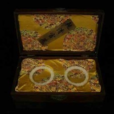 Chinese Rare collection Old Qing Dynasty Court collection White jade bracelet picture