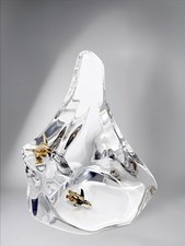 1987 James Carpenter Crystal Fantasy Penguin on Ice Figurine picture