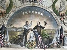 1866 FREEDOM CIVIL WAR RECONSTRUCTION FRANK LESLIE’S NEWSPAPER HAND COLORED picture