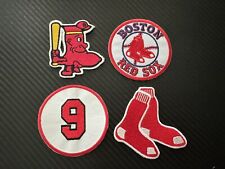 (4) BOSTON RED SOX TED WILLIAMS #9 RETRO THROWBACK LOGO PATCHES NEW OLD STOCK picture