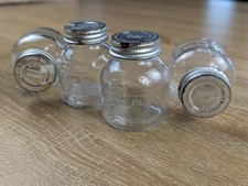Lot of 4 Vintage Ross Laboratories Glass Baby Bottles 3oz Formula Jars Decor Vtg picture