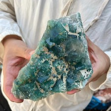 3.5lb Natural Green cube FLUORITE Quartz Crystal Cluster Mineral Specimen picture
