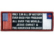 AMERICAN SOLDIER  AND JESUS CHRIST CHRISTIAN EMBROIDERED  PATCH*FREE SHIPPING* picture