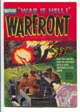 Warfront #18 1953-Harvey-bazooka blasts commie tank cover-bloody splash panel-FN picture