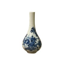 Vintage Tiny Small Blue White Pear Shape Blue White Graphic Vase ws5054 picture