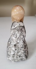 Vintage Hand Carved Marble & Stone Girl Figurine 4.5” Tall Russian Folk Art picture