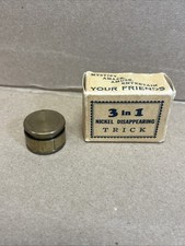 Vintage Brass Disappearing Nickel Magic Trick Rare Original Box picture