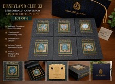 Disneyland Club 33 55th Emerald Anniversary LE 1000 Pin Lot of 6 w/ Boxes picture