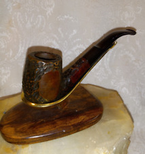 VERY NICE VINTAGE ESTATE BENT RUSTICATED BILLIARD PIPE CLEANED & POLISHED picture