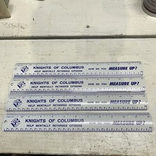 Vintage Knights Columbus Mentally Retarded Citizens Advertising Ruler Lot Of 4 picture