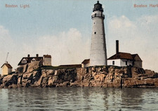 Original c1910 Boston Light Lighthouse Boston Harbor MA Vintage Postcard picture