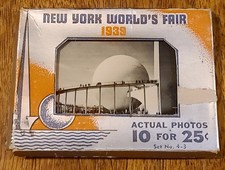 1939 New York World's Fair 10 Actual Photos Souvenir Set 4-3 Original Sleeve picture