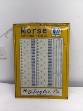 Vintage Morse Cutting Tools Metal Decimal Equivalent Chart. H.D. Taylor Co.  picture