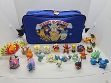 21 Pokemon Small Figure Collect Set TOMY Wth Vintage Pocket Monsters Pouch Rare  picture
