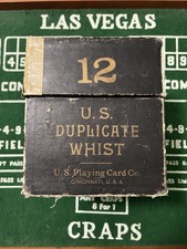 Antique US Duplicate Whist Card Game w Set of 12 Bicycle Playing Cards picture