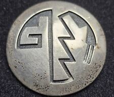VICTOR COOCHWYTEWA HOPI OVERLAY STERLING SILVER PIN BROOCH PENDANT 13.5 GRAMS picture