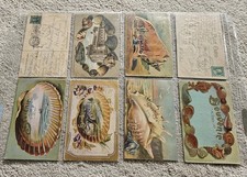 Antique Florida Souvenir Seashells Postcards Greetings Ocean Flowers Boats 1920 picture
