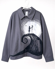 Disney The Nightmare Before Christmas Gray Button-Front Jacket, Adult XL picture