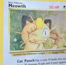 Meowth 10 WOTC Black Star Promo Holo with Swirl Vintage Pokémon Card TCG picture