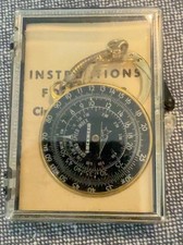 Vintage Lockheed California Circular Slide Rule Navigation Computer w Case Manua picture