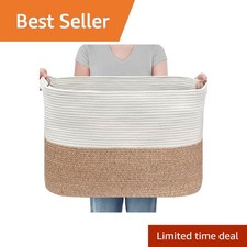 MEGASKET Blanket Basket White Brown 25